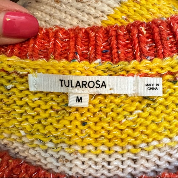 Tularosa Veni Crew Angora Blend Sweater in Orange Stripe - Picture 5 of 8